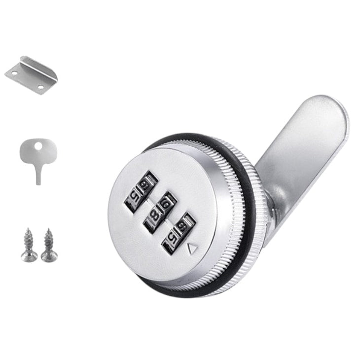 Lacat cu combinatie instalare rapida schimbare usoara parola potrivit pentru sertar dulap cutie postala 25mm argintiu