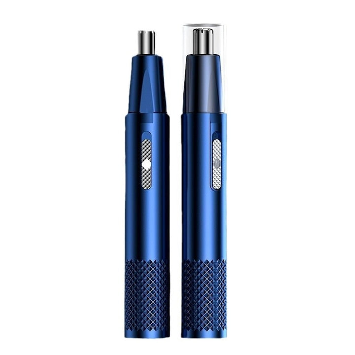 ZOUN Men's Electric Nose and Ear Hair Trimmer with Two Blades, Shaving Capability, Stainless Steel Blades, Portable, Easy to Clean, Blue