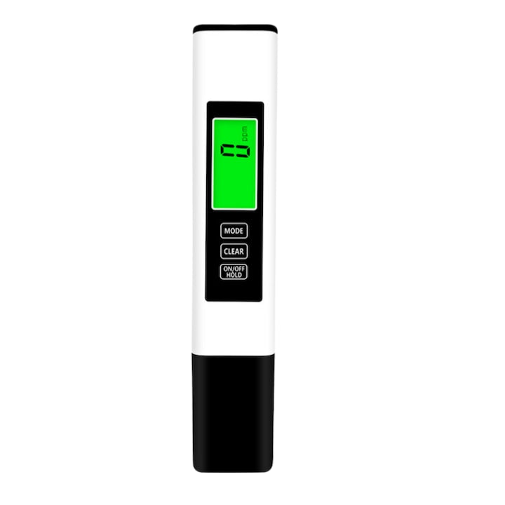Писалка за тестване качеството на водата, 3-в-1, 0-9999 ppm, писалка за тестване на TDS, проводимост, температура, многофункционална, ORP, градуси по Целзий, градуси по Фаренхайт, подходяща за домашна употреба, болници, плувни басейни, ABS, бяла