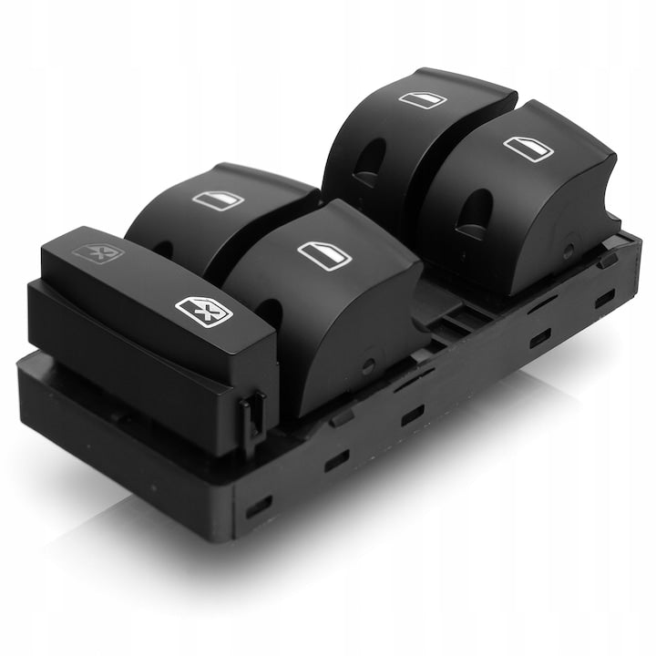 Button Block Compatible With Audi A6 C6 04-2011 A3 II 8P 2003-2013 Q7 2006-2014 Seat For 4 Electric Windows Plastic Black