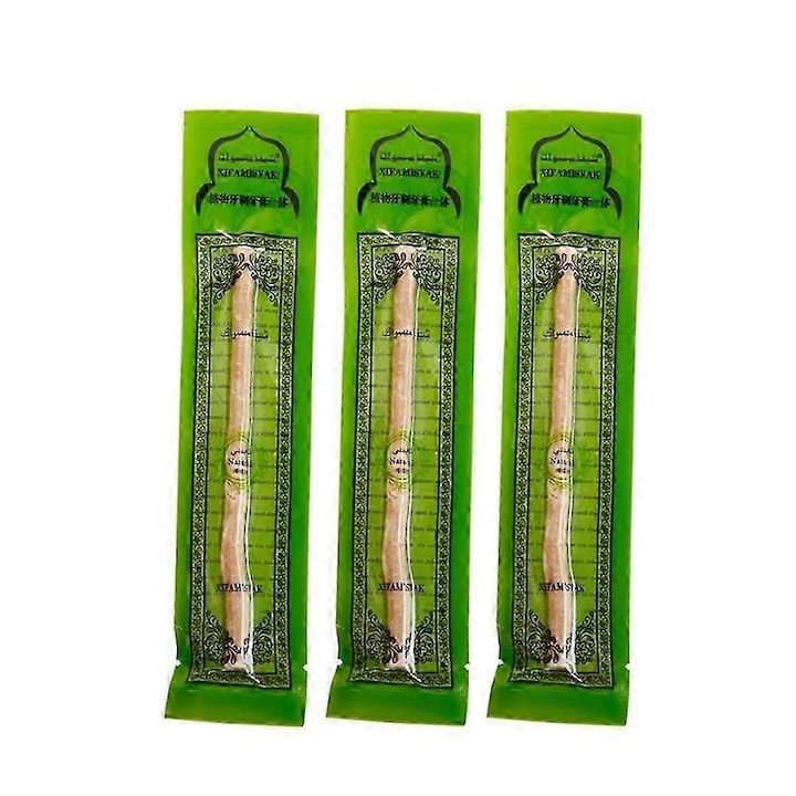 Set periute de dinti Miswak 3 bucati curatare eficienta protectie gingivala multicolor