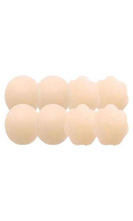 JENUOS - Set 8 pernite din silicon pentru Invizibilitate reutilizabile adeziv puternic marime universala Bej