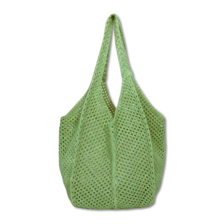 AONYIYI - Green crocheted beach bag, large capacity, modern design, 12 installments with 0% interest