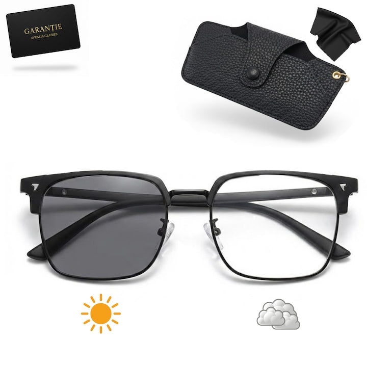 AVRALIA - Ochelari Barbati 3-in-1 Polarizati Heliomati Protectie UV400 Rama Neagra Set Complet 12 rate cu 0% dobândă