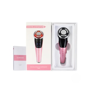 Aparat Pentru Tratament Facial Si Intinerirea Pielii Cu Microcurent Damar Profesional 6 in 1 Vibratii EMS Curatarea porilor Cearcane Albire Indepartarea ridurilor LED Promoveaza absorbtia cremei Roz Indepartarea vaselor de sange