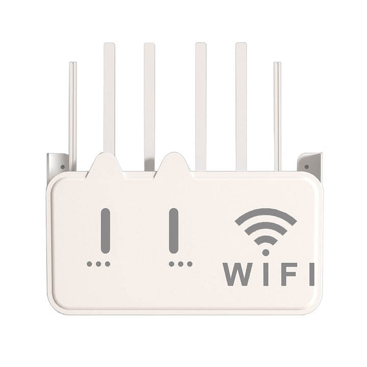 Raft Suport Router Wireless pentru mascare fire si echipament WI-FI posibilitate montare pe perete PP 24x6x15 cm Alb