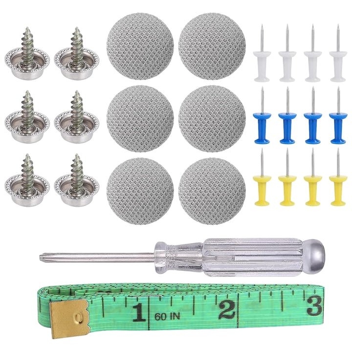 Kit de reparare plafon auto 65 buc butoane de reparare rivete pentru plafon gri 2 cm
