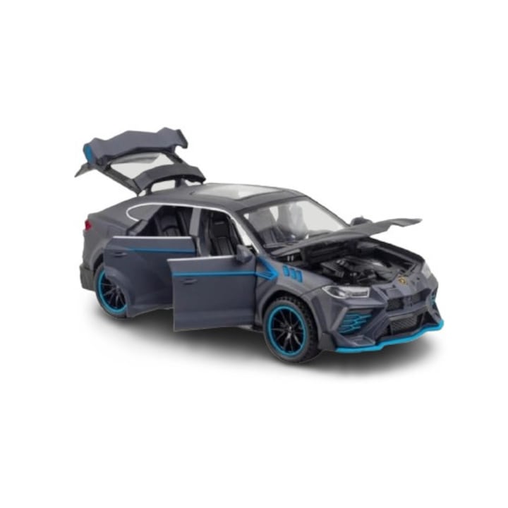 Masina metalica Lamborghini - Urus cu lumini si sunete usi mobile capota mobila portbagajul mobil Gri 15 cm