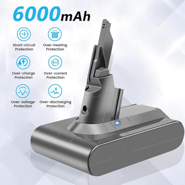 Acumulator 6000 mAh pentru Dyson V7 MOSMAOO Baterie de mare capacitate 21.6V,Baterie compatibila cu Dyson V7 Motorhead V7 Animal V7 Trigger V7 HEPA V7 Car+Boat V7 Absolute Aspirator