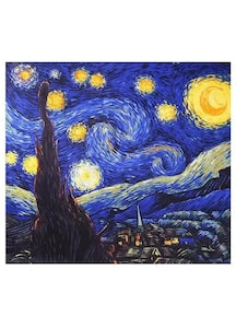 OEM - Esarfa dama reproducere pictura Van Gogh matase satin 90x90cm 12 rate cu 0% dobândă