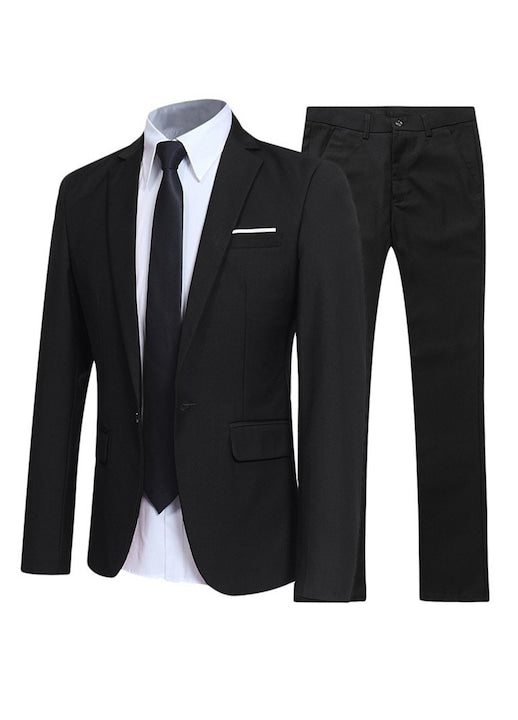 OEM - Costum barbatesc formal 2 piese bumbac gri Negru 12 rate cu 0% dobândă