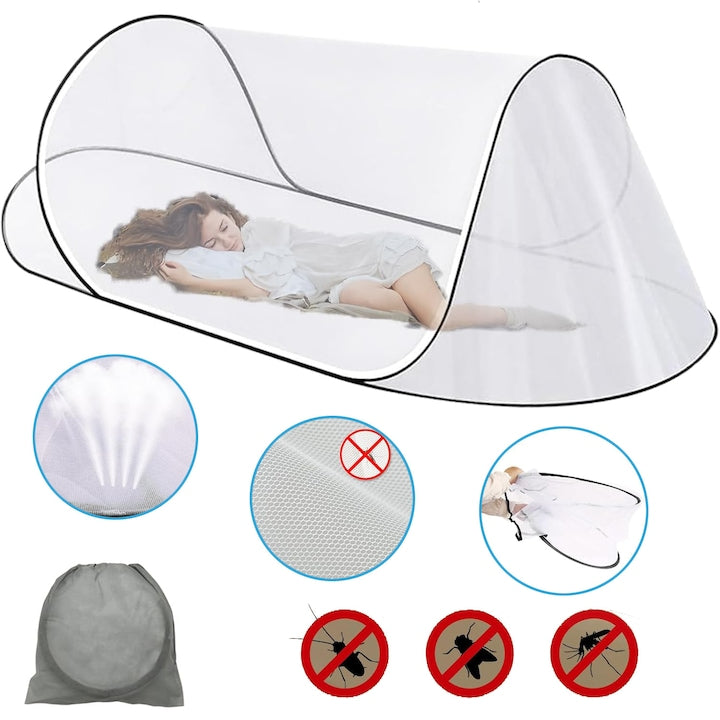 CHOOLY Foldable Mosquito Net 200x80x56cm White, Portable