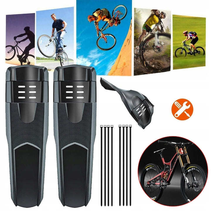 Adjustable Bicycle Mudguard Set, Universal Full Coverage Mudguards, Thickened and Widened Front and Rear Mudguards, for Mountain and Road Bikes