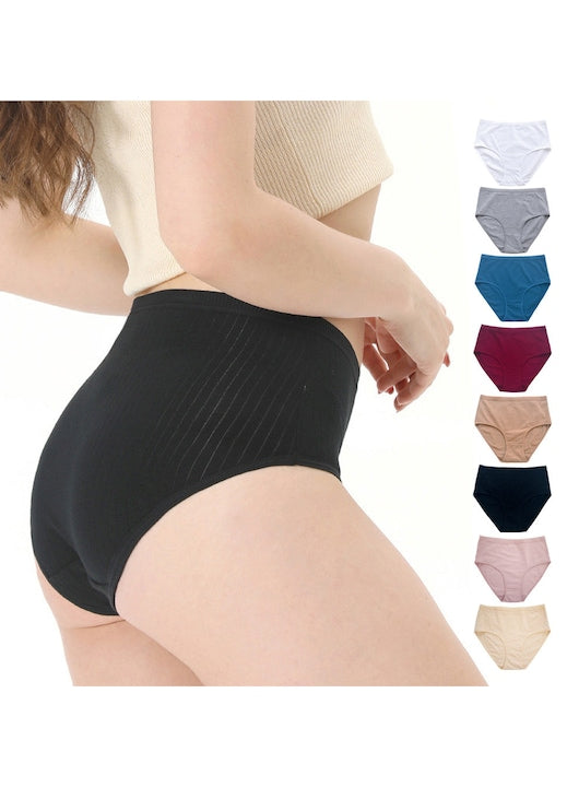 GZUO - Set 8 Chiloti de Dama Talie Inalta 95% Bumbac 5% Elastan Confortabil si Respirabil Ideal pentru Uz Zilnic Alb/Negru/Gri/Maro camel 12 rate cu 0% dobândă