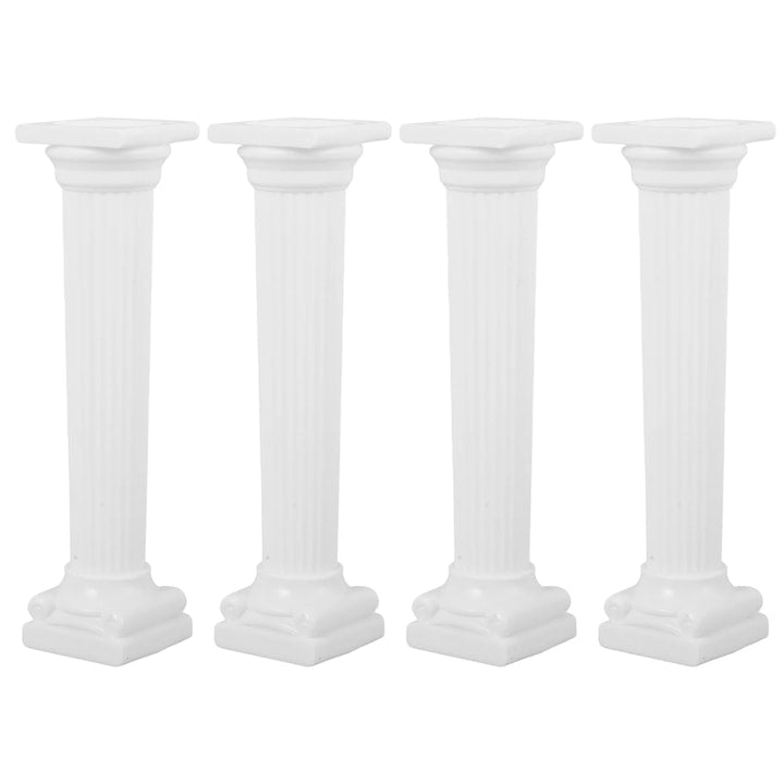 Set 4 Coloane Romana pentru Tort Alb 12.5x3.2x3.2cm