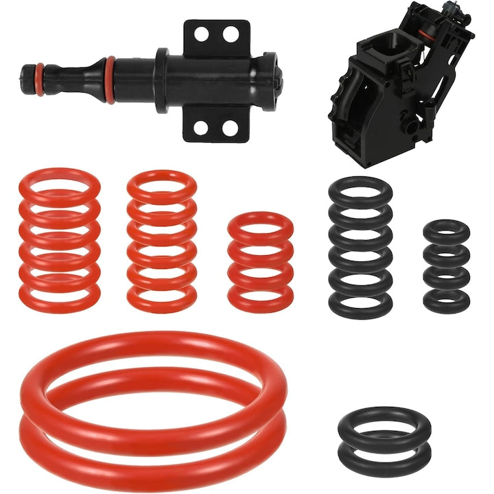 Set of 30 Coffee Machine Gaskets, Compatible with Philips Saeco Odea Talea Spider Gaggia, for Coffee Machine Maintenance, Silicone, Black/Red