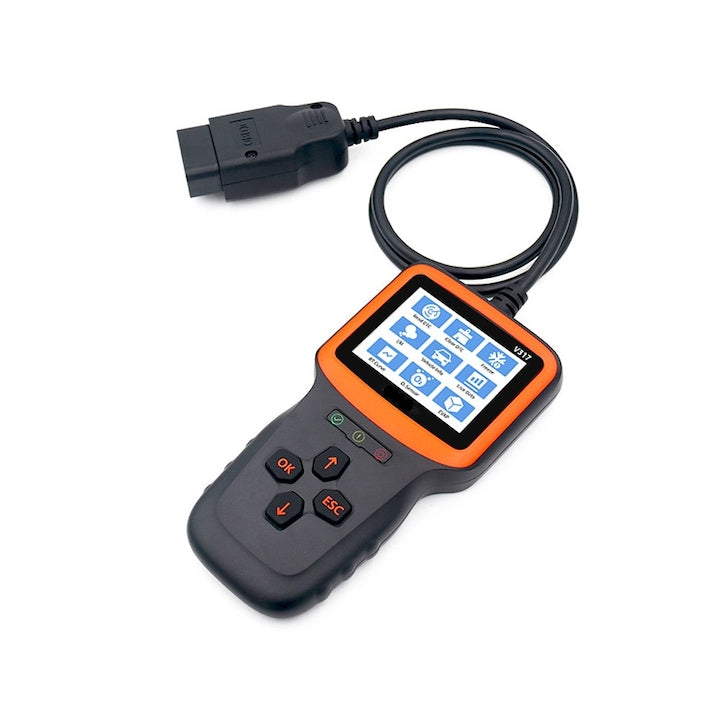 Rqiurpn V317 Car Diagnostic Tester, 2.8'' Color Screen, Multilingual, Universal, 16 Pin, Universal, Read/Clear Error Codes