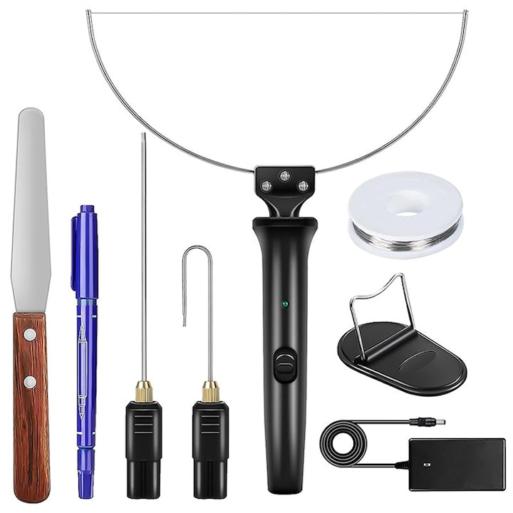 3-in-1 Polystyrene Cutting Tool Rqiurpn with Hot Wire, 18W, 3 Interchangeable Tips, Fast Heating, Precise Cutting, For Cutting and Engraving Foam, KT Boards, EVA, EPP, Black