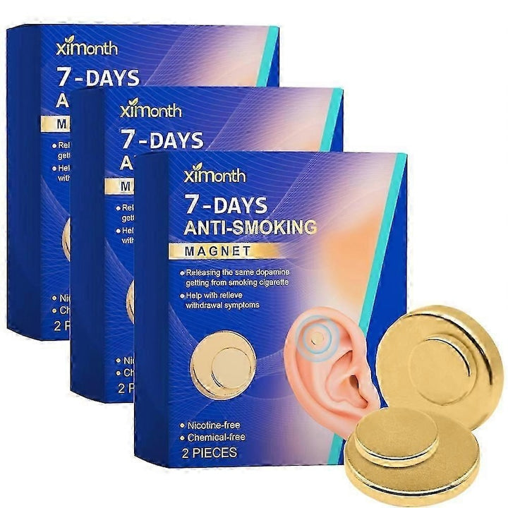 Magnet anti-fumat 7 zile terapie magnetica stimulare acupresura finisaj din otel inoxidabil