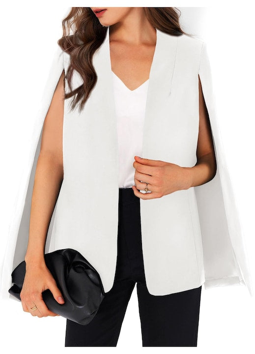 Imily Bela - Women's Cape Jacket with Slit Sleeves (10327) White 12 installments with 0% interest