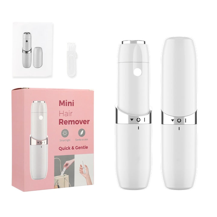 Painless Facial Epilator for Women with Smart Illumination, White, Compact