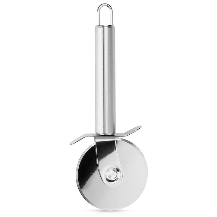 Cutit Pentru Taiat Pizza Vilde Rotund Otel Inoxidabil Argintiu Diametru Lama 7 cm Lungime 19 cm Maner Ergonomic Potrivit Pentru Spalarea In Masina De Spalat Vase