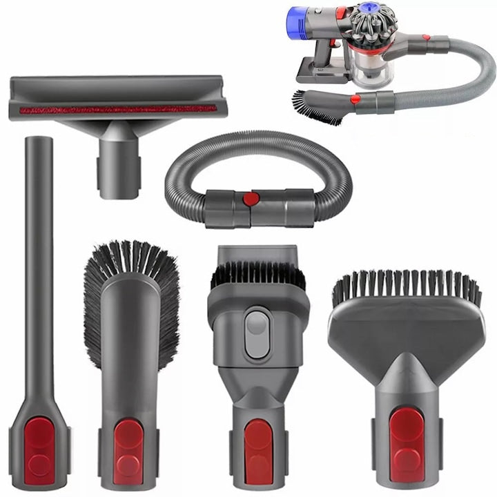 Set of 6 Vertical Vacuum Cleaner Brush Accessories with Extension Hose, Compatible with Dyson V7 V8 V10 V11 V15 SV10