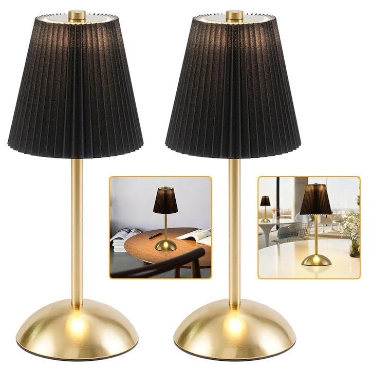 Lampa Reincarcabila Set De 2 Lampa De Masa Fara Fir Cu Reglare In 3 Culori Lampa Tactila Led Lampa De Noptiera Cu Abajur Textil Lampa De Birou Portabila Pentru Dormitor Living Exterior Birou
