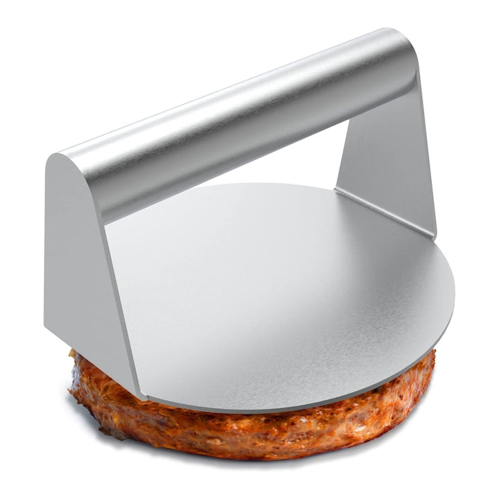 Presa pentru burger Otel inoxidabil 304 orbicular Rezistent la pete Diametru 14cm Usor de curatat OUYLAF (Argintiu)