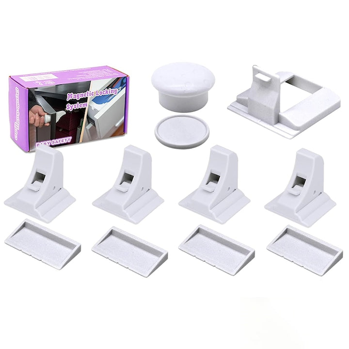 Magnetic locks for cabinets and drawers Rqiurpn Plastic 4 pcs Magnetic Moment 38mm White