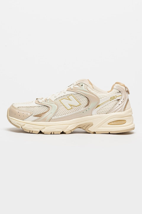 New Balance - Pantofi sport cu garnituri din piele ecologica 530 Bej deschis 12 rate cu 0% dobândă