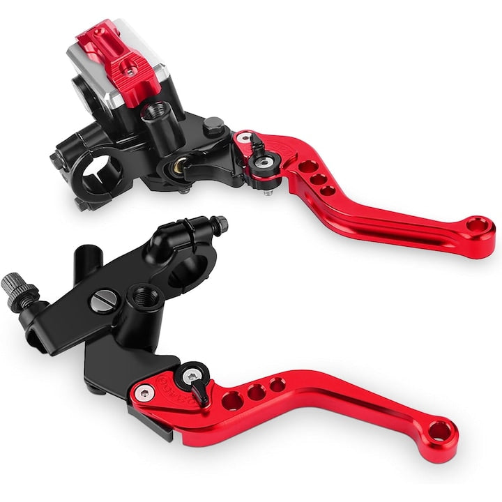 Set 2 manete frana/ambreiaj motocicleta universal hidraulic 22mm Rosu