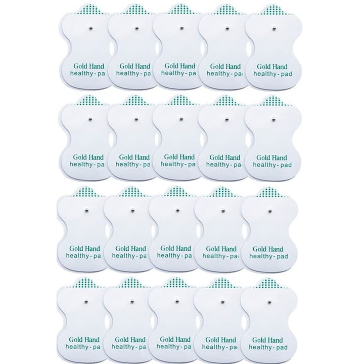 Set 20 electrozi gel reutilizabili PsAyl 8x5.5cm alb compatibili cu aparate TENS