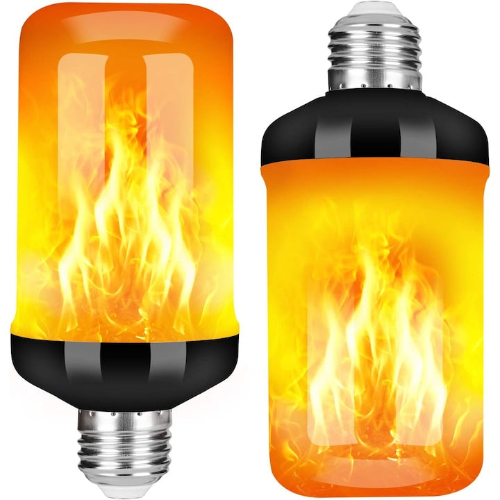 LED Flame Effect Bulb 2 pcs E26 4 Modes Multicolor 12x6cm