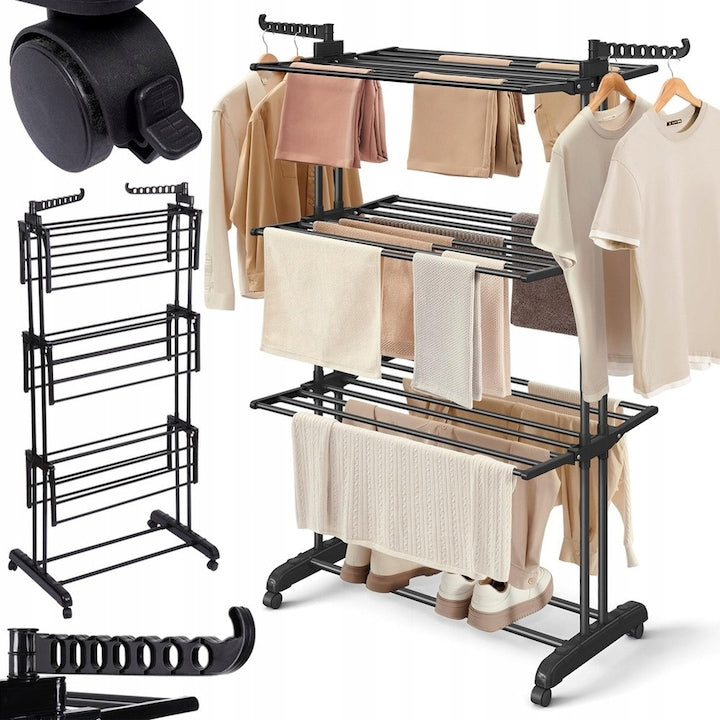 Uscator De Rufe Vilde Vertical 125x64x170 cm Metal Negru