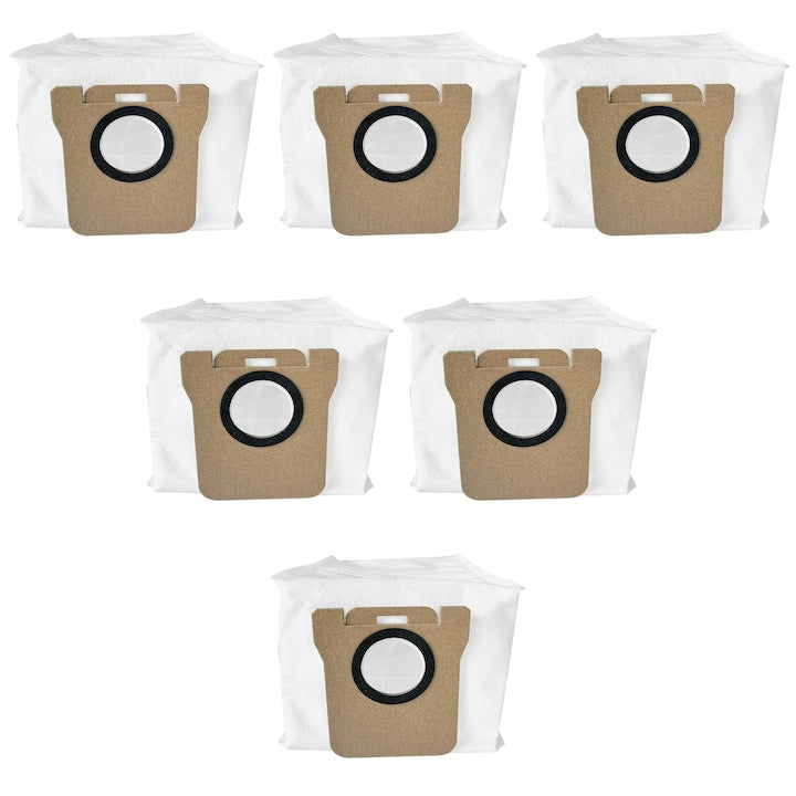 Replacement Set of 6 Vacuum Cleaner Bags for Xiaomi X10, X10+, X20+, Dreame L10s, L10, L20 Ultra, Multilayer Synthetic Material, Automatic Hygienic Sealing, 2.5L Capacity