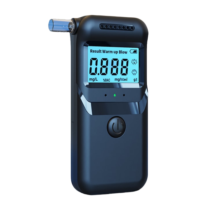 Professional Alcohol Tester Digital LCD Display Automatic Calibration Quick Analysis Mouthpieces included Replaceable nozzle Voice broadcast upgrade Powerful stability performance grey