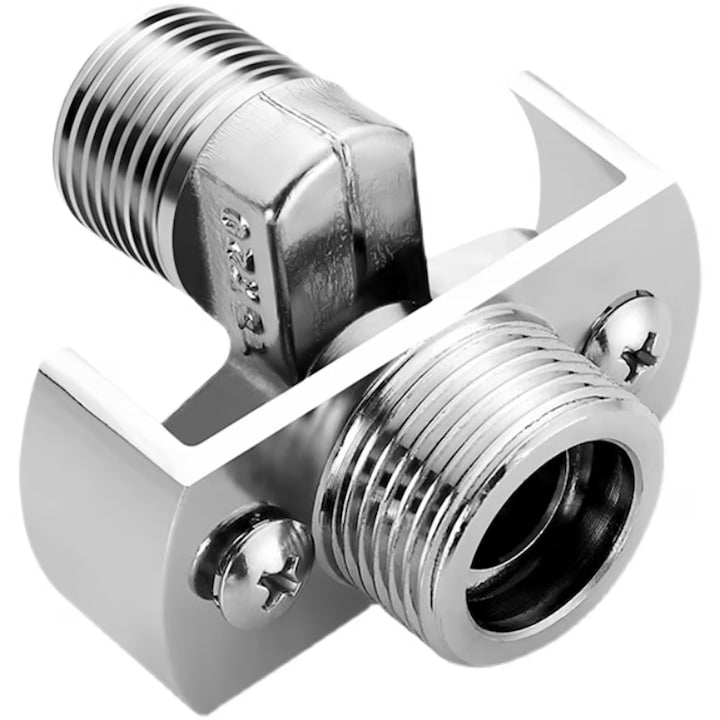 Suport excentric reglabil pentru robinete de dus AjieQaQ cupru unghi ajustabil 0-40 montare pe perete 25mm argintiu