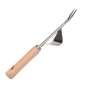Unealta manuala pentru buruieni otel inoxidabil maner lemn 30x10cm