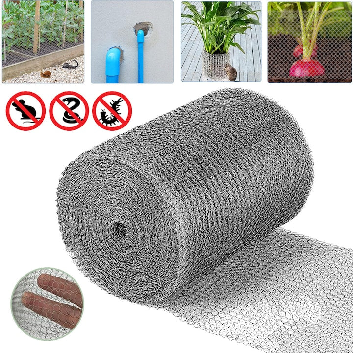 CHOOLY Rodent-Proof Metal Mesh 10cm x 15m Stainless Steel Silver