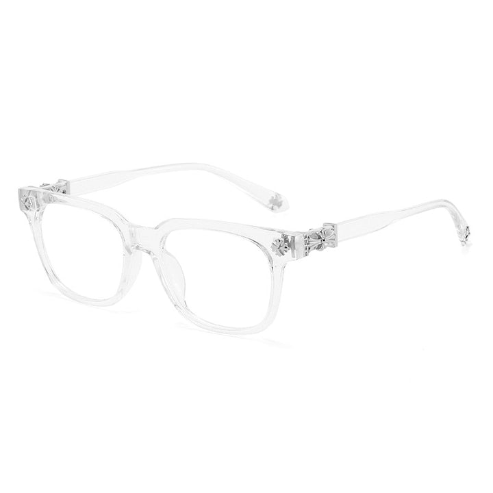 Reading Glasses, Anti-Blue Light, Transparent Silver Frame, Unisex, with Case