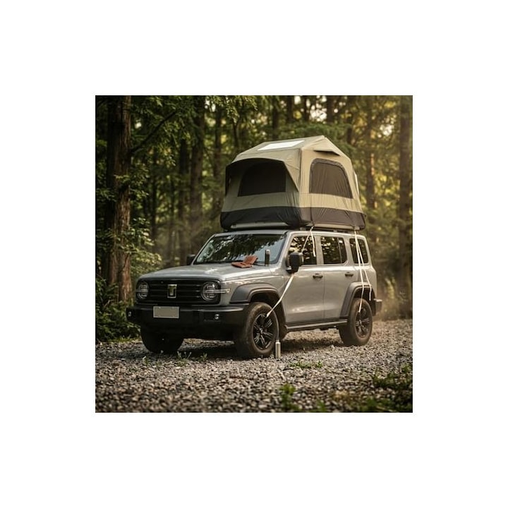 Cort gonflabil pentru SUV 3 persoane verde-negru 220x145x133cm