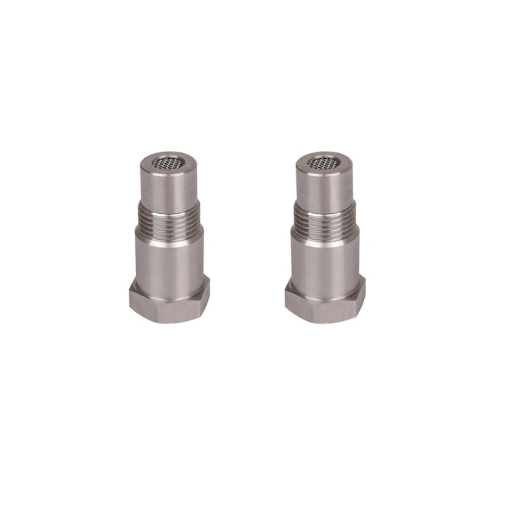 Universal oxygen sensor spacer, stainless steel construction, M18x1.5 thread, length 46.5mm, 2 pieces/set