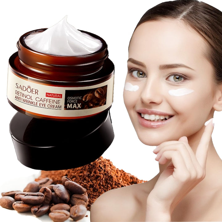 Crema de ochi cu Retinol si Coffeina Anti-Rid - Diminueaza Cearcanele Lumineaza si Fermeaza Pielea Elastica Delicata cu Glicerina pentru Reintinerire