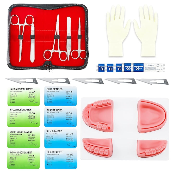 Set de 25 de bucati de practica dentara kit de practica orala include 4 tampoane orale din silicon moale kit de antrenament pentru practica studentilor de formare a asistentului stomatologic WALALLA roz