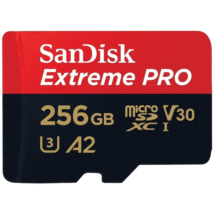 microSDXC 256GB Memory Card with Adapter UHS-I U2 V30 Full HD A2 up to 170 MB/s For Camera, Smartphone, Gaming Console, Tablet, Drone MicroSD-CK5HA9J7 Card