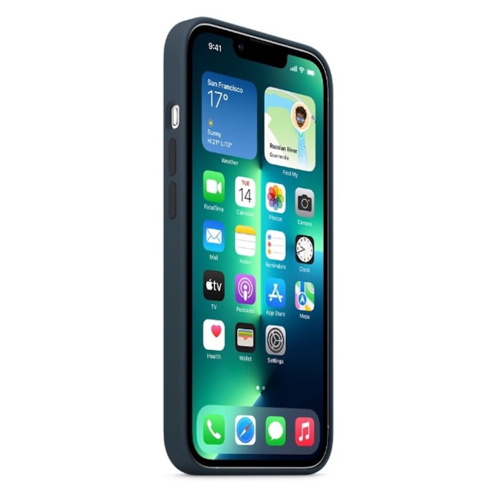 Husa protectie Silicone carcasa MagSafe pentru iPhone 13 Pro Abyss Blue