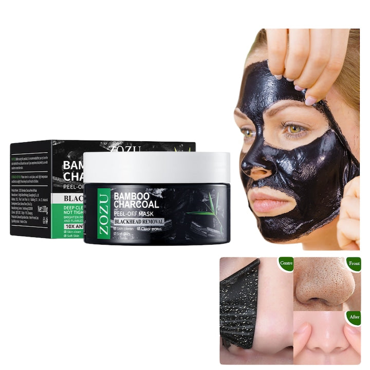 Masca peel-off cu carbune de bambus -Carbunele de bambus absoarbe eficient impuritatile indeparteaza punctele negre celulele moarte si acneea 100g