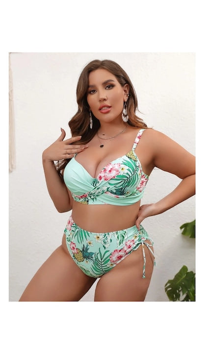 OEM - Costum de baie marimi mari push up Verde