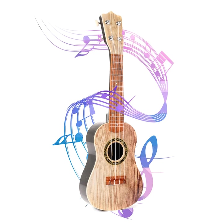 Set ukulele sopran Latauar Natur cu husa